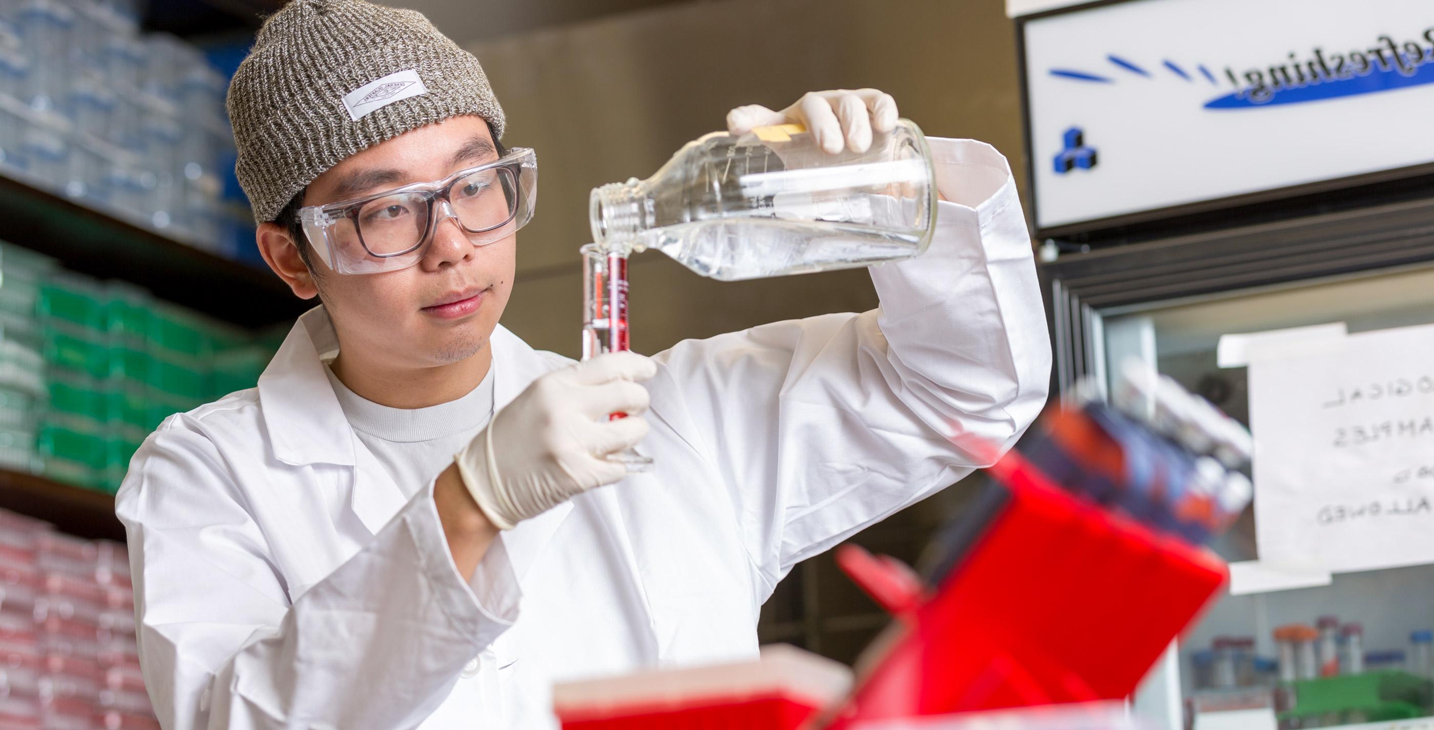 Student in lab